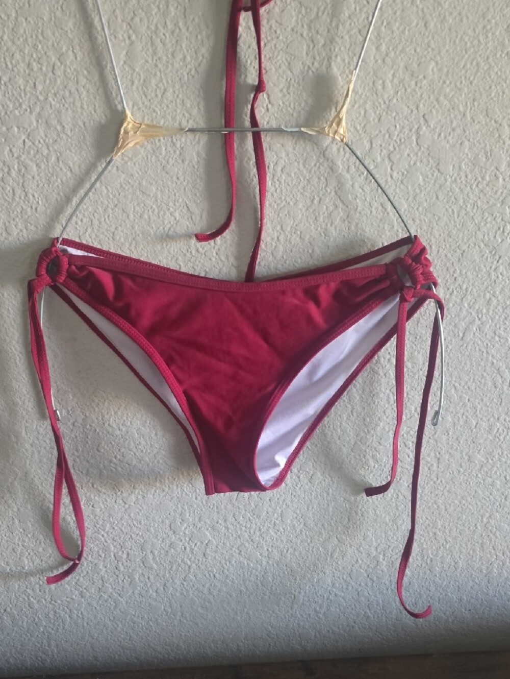 Tie-Back Bikini Set in Deep Raspberry - Picture 3 of 3
